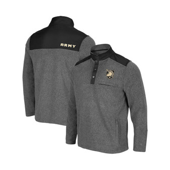 Men's Heathered Charcoal, Black Army Black Knights Huff Snap Pullover
