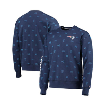 Men's Navy New England Patriots Reid Graphic Pullover Sweatshirt