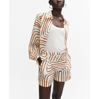 Women's Belted Printed Shorts