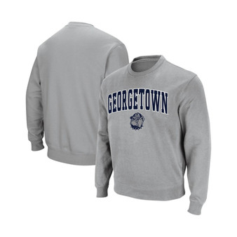 Men's Gray Georgetown Hoyas Arch and Logo Crew Neck Sweatshirt
