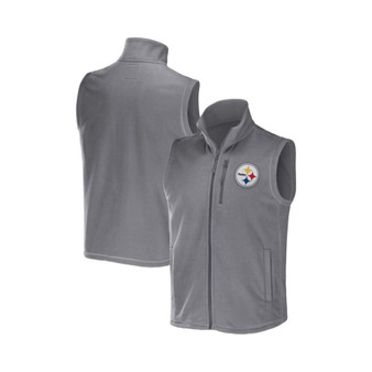 Men's NFL x Darius Rucker Collection by Gray Pittsburgh Steelers Polar Fleece Full-Zip Vest