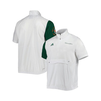 Men's White Miami Hurricanes M STM AEROREADY Half-Zip Jacket