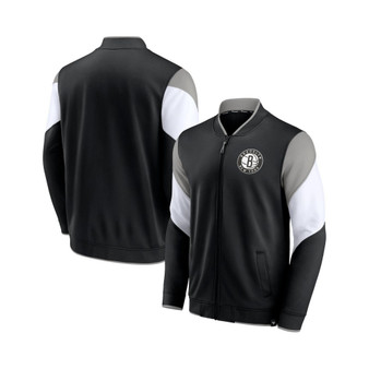 Men's Branded Black, Gray Brooklyn Nets League Best Performance Full-Zip Jacket