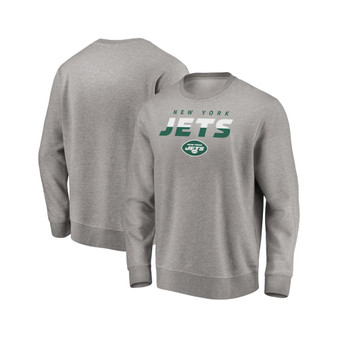 Men's Branded Heathered Gray New York Jets Block Party Pullover Sweatshirt