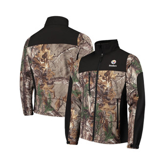 Men's Realtree Camo and Black Pittsburgh Steelers Circle Hunter Softshell Full-Zip Jacket