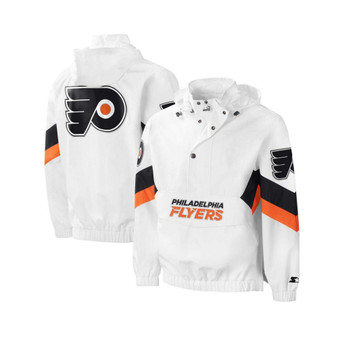 Men's White Philadelphia Flyers Enforcer Half-Zip Windbreaker Hoodie