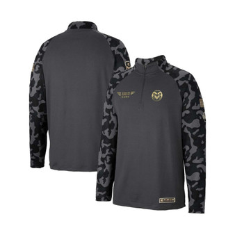 Men's Charcoal Colorado State Rams OHT Military-Inspired Appreciation Long Range Raglan Quarter-Zip Jacket