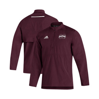 Men's Maroon Mississippi State Bulldogs 2021 Sideline Aeroready Quarter-Zip Jacket