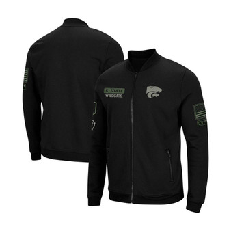 Men's Black Kansas State Wildcats OHT Military-Inspired Appreciation High-Speed Bomber Full-Zip Jacket
