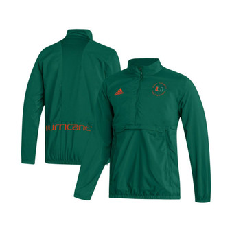 Men's Green Miami Hurricanes AEROREADY Half-Zip Jacket