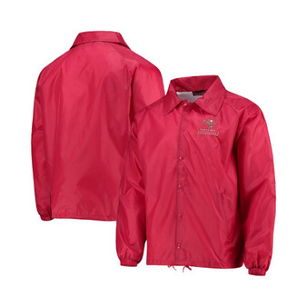 Men's Red Tampa Bay Buccaneers Coaches Classic Raglan Full-Snap Windbreaker Jacket