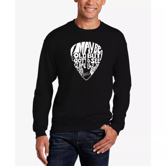 Men's Word Art Crewneck Guitar Pick Sweatshirt