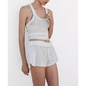 Women's Embroidered Cotton Shorts