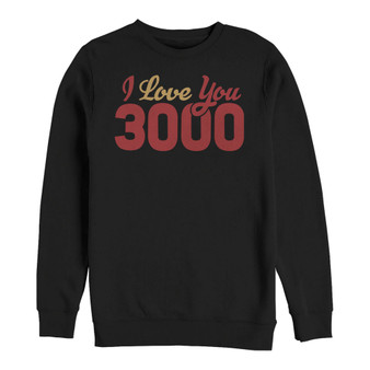 Marvel Men's Avengers Endgame I Love You 3000 Text, Crewneck Fleece