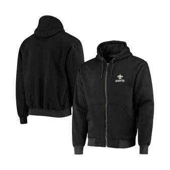 Men's Black New Orleans Saints Craftsman Thermal Lined Full-Zip Hoodie