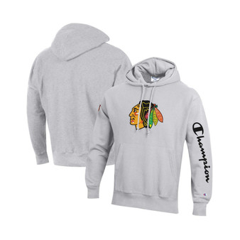 Men's Heathered Gray Chicago Blackhawks Reverse Weave Pullover Hoodie