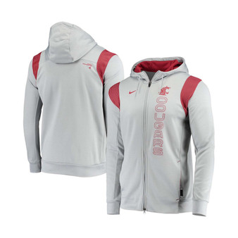 Men's Gray Washington State Cougars 2021 Sideline Performance Full-Zip Hoodie