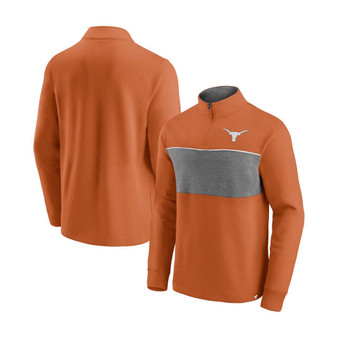 Men's Texas Orange, Heathered Gray Texas Longhorns Primary Logo Quarter-Zip Jacket