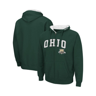 Men's Green Ohio Bobcats Arch Logo 3.0 Full-Zip Hoodie