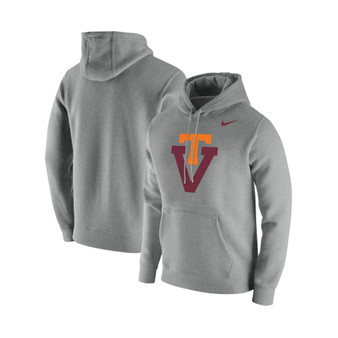 Men's Heathered Gray Virginia Tech Hokies Vintage-Like School Logo Pullover Hoodie