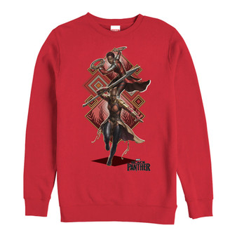 Marvel Men's Black Panther Shuri Nakia Girl Power Action Pose, Crewneck Fleece