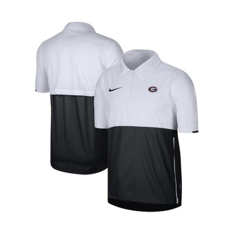 Men's White Georgia Bulldogs Coaches Half-Zip Pullover Jacket