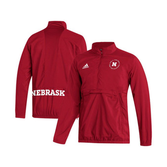 Men's Scarlet Nebraska Huskers AEROREADY Half-Zip Jacket