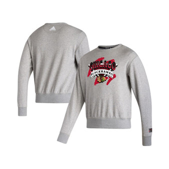 Men's Gray Chicago Blackhawks Reverse Retro 2.0 Vintage-Like Pullover Sweatshirt