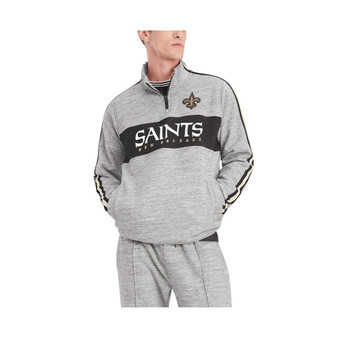 Men's Heathered Gray New Orleans Saints Mario Quarter-Zip Jacket