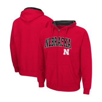 Men's Scarlet Nebraska Huskers Arch Logo 3.0 Full-Zip Hoodie