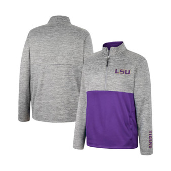 Men's Gray LSU Tigers John Half-Zip Jacket