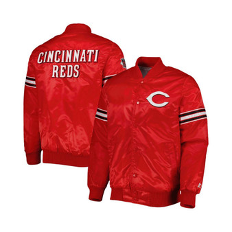 Men's Red Cincinnati Reds Pick and Roll Satin Varsity Full-Snap Jacket