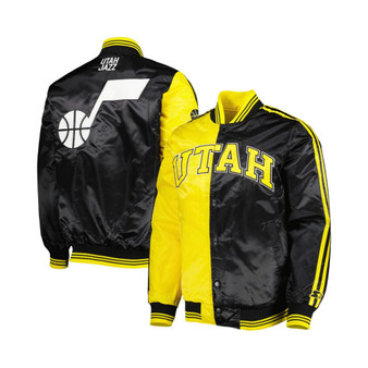 Men's Gold, Black Utah Jazz Fast Break Satin Full-Snap Jacket