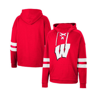 Men's Red Wisconsin Badgers Lace-Up 4.0 Pullover Hoodie