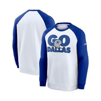 Men's White, Royal Dallas Cowboys Fan Gear Throwback Go Helmet Sweatshirt