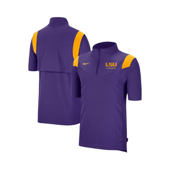 Men's Purple LSU Tigers Coach Short Sleeve Quarter-Zip Jacket