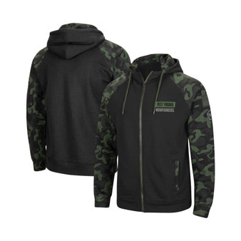Men's Black West Virginia Mountaineers OHT Military-Inspired Appreciation Camo Raglan Full-Zip Hoodie