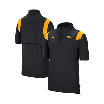 Men's Black Iowa Hawkeyes 2021 Coaches Short Sleeve Quarter-Zip Jacket