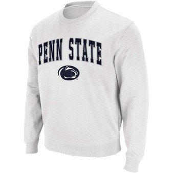 Men's White Penn State Nittany Lions Arch Logo Crew Neck Sweatshirt