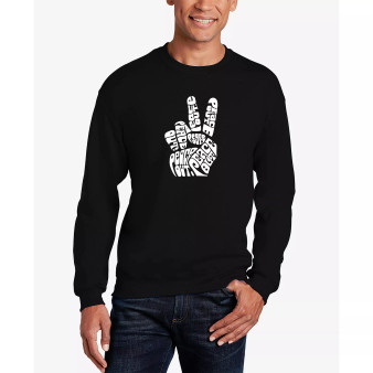 Men's Word Art Peace Out Crewneck Sweatshirt