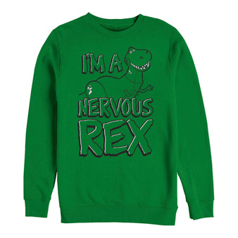 Disney Men's Toy Story Nervous Rex, Crewneck Fleece