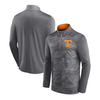 Men's Gray Tennessee Volunteers Depth Chart Camo Jacquard Quarter-Zip Jacket