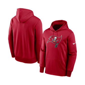 Men's Red Tampa Bay Buccaneers Fan Gear Primary Logo Therma Performance Pullover Hoodie