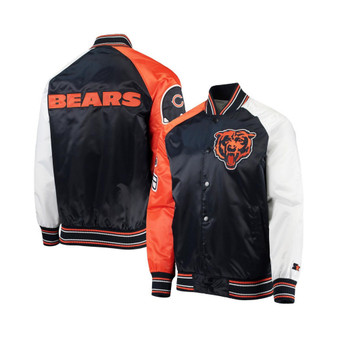 Men's Navy Chicago Bears The Reliever Raglan Full-Snap Jacket