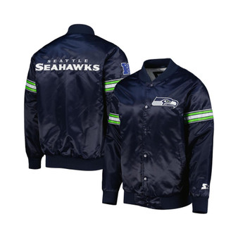 Men's College Navy Seattle Seahawks The Pick and Roll Full-Snap Jacket