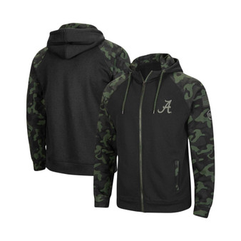 Men's Black Alabama Crimson Tide OHT Military-Inspired Appreciation Camo Raglan Full-Zip Hoodie