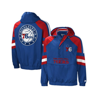 Men's Royal and Red Philadelphia 76ers The Pro II Half-Zip Jacket