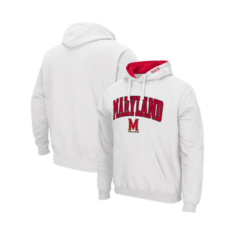 Men's White Maryland Terrapins Arch and Logo 3.0 Pullover Hoodie