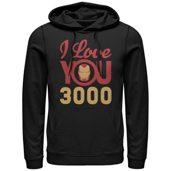 Marvel Men's Avengers Endgame Iron Man Face I Love You 3000, Pullover Hoodie