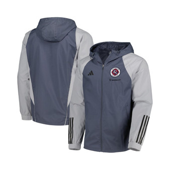 Men's Charcoal New England Revolution All-Weather Raglan Hoodie Full-Zip Jacket